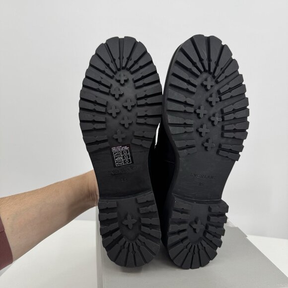 Everlane The Lug Loafer in Black Leather size 8.5 Women's Chunky Heel - Picture 5 of 6